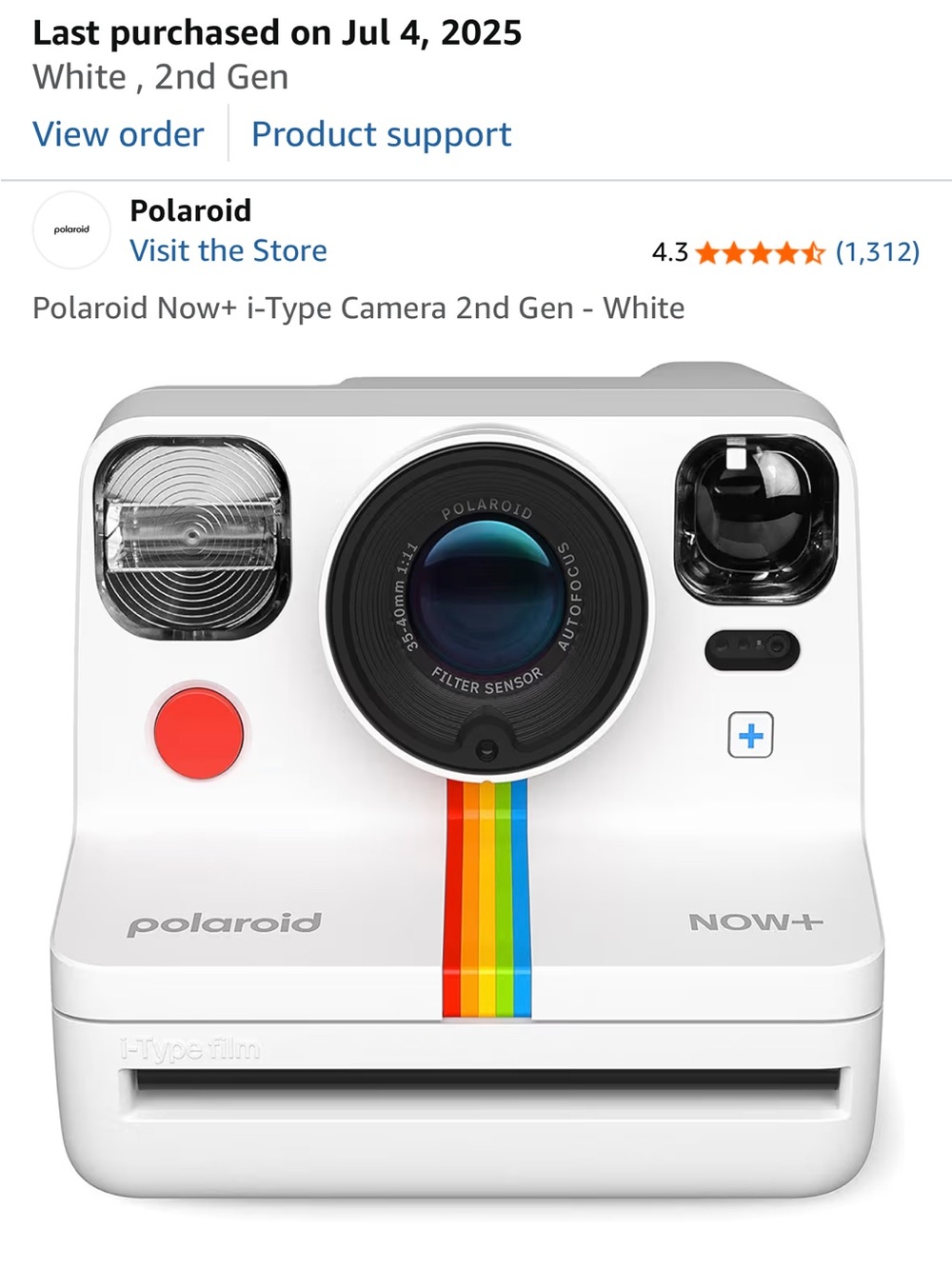 Polaroid NOW+ Instant Camera NO FILM